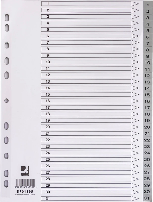 Q-CONNECT Zahlenregister 1 - 31