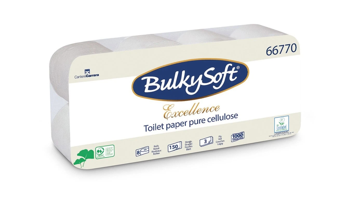BULKYSOFT Papier toilette Excellence 3 couches, 96 rouleaux
