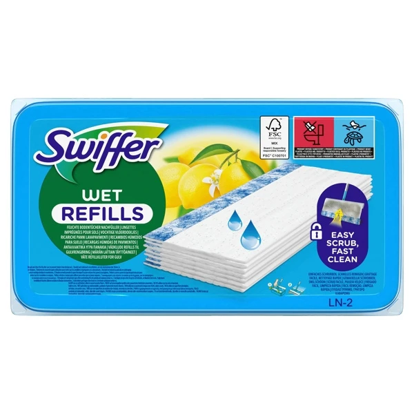 SWIFFER Lingettes humide pour sols recharge, 6 pièces