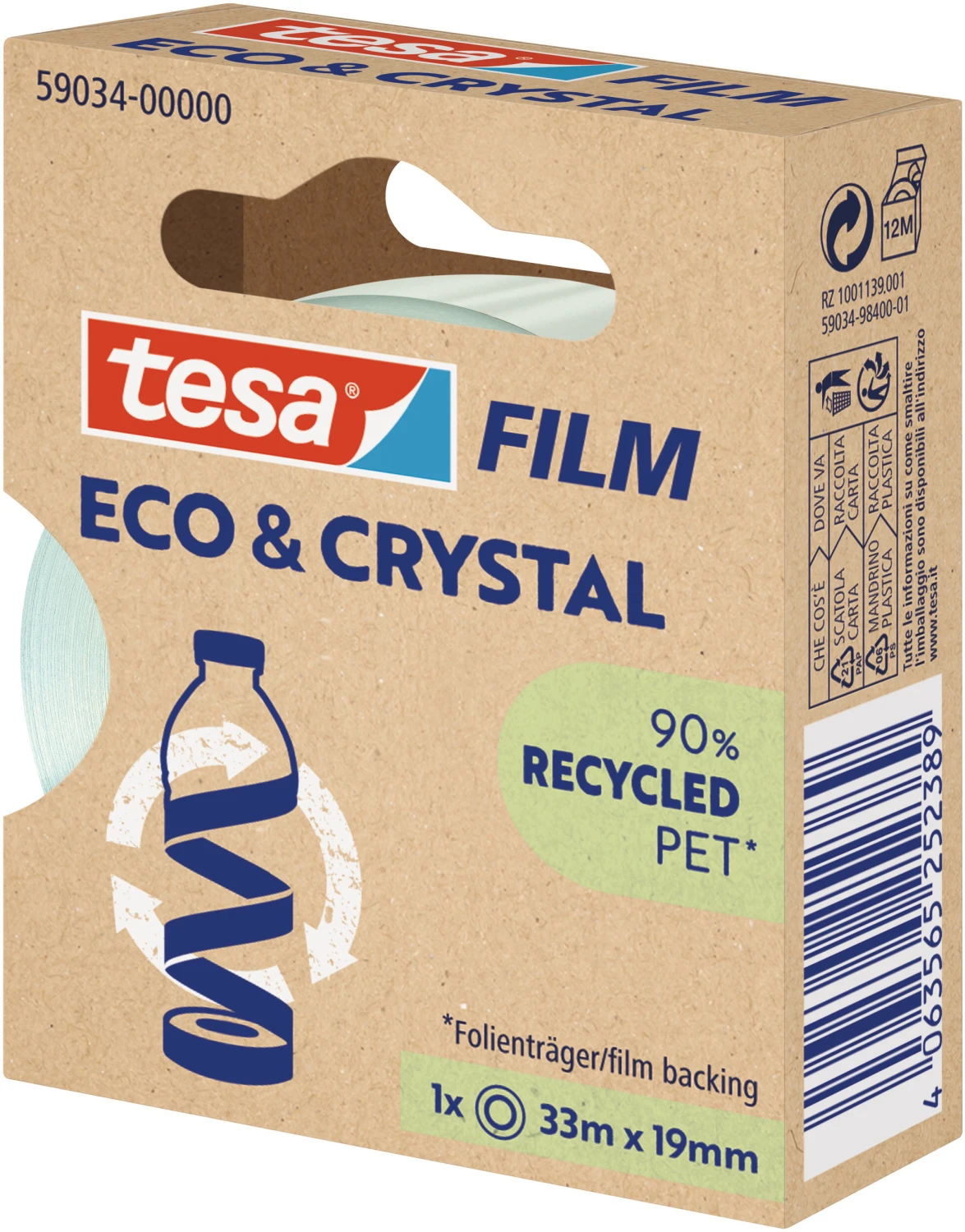 TESA Tesafilm Eco&Crystal Klebeband 33m x 19mm, 1 Stk.