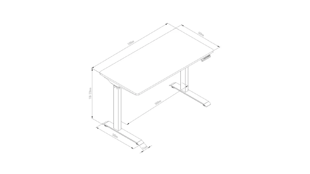 Contini table de bureau réglable hauteur blanc 1.2×0.6m