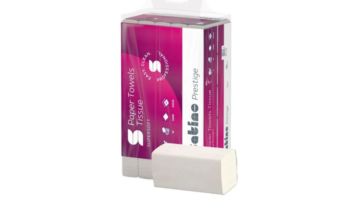 SATINO Essuie-mains en papier Prestige pliage W, 2 couches, extra-blanc