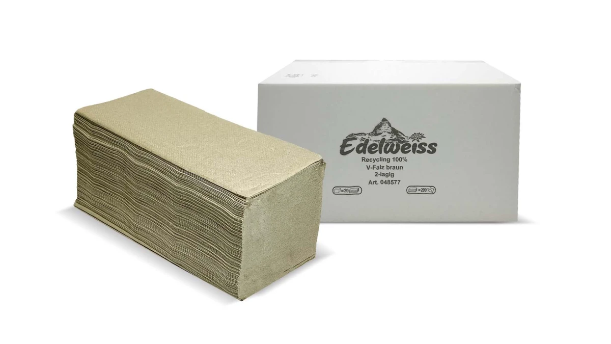 EDELWEISS Papierhandtücher V-Falz, 2- lagig, braun