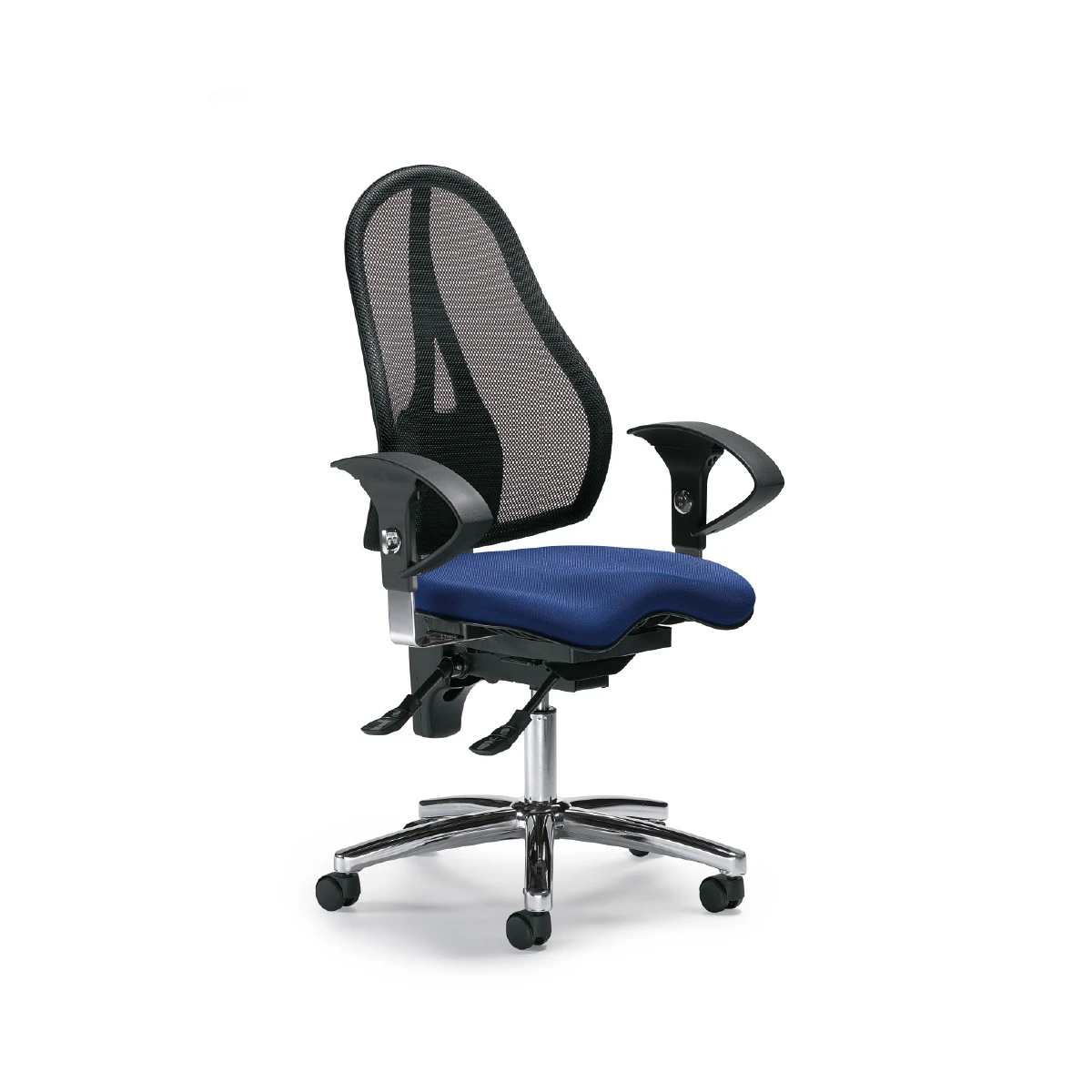 Chaise de bureau pivotante Sitness 40 NET, noir et bleu