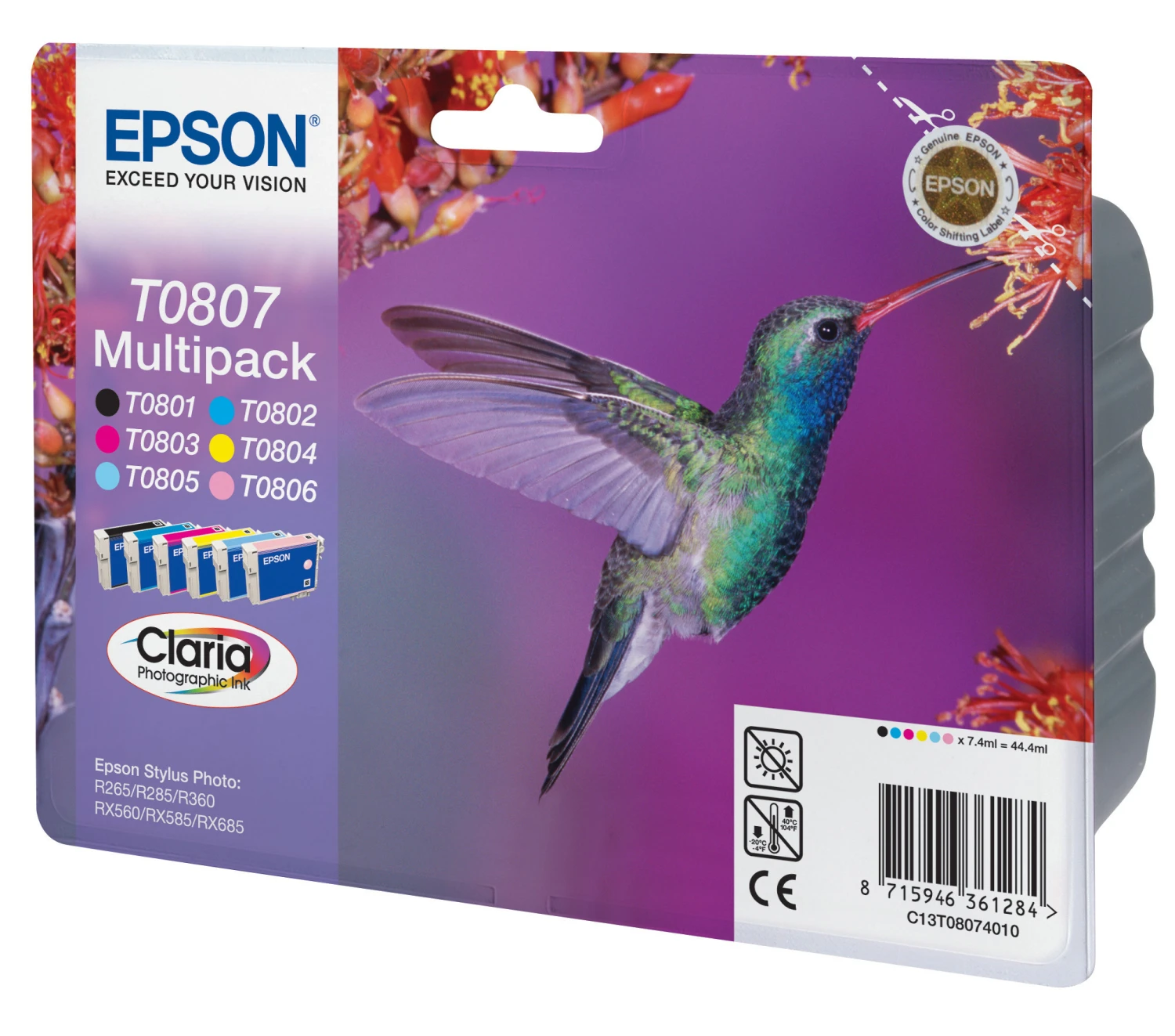 EPSON T0807 Tintenpatronen 6-farbig
