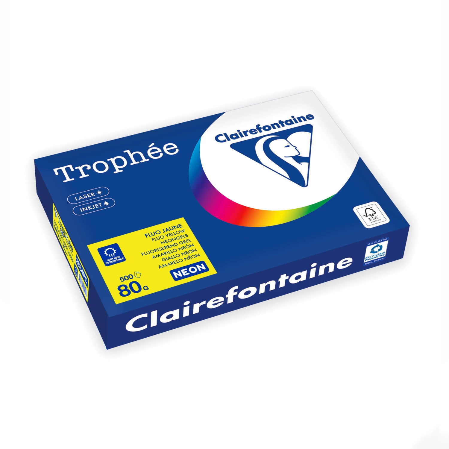 CLAIREFONTAINE Kopierpapier Trophée Neon A3, 80 g/m², 500 Blatt