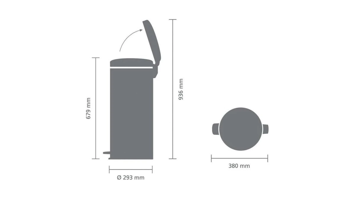 BRABANTIA Poubelle à pedale NewIcon 30 L