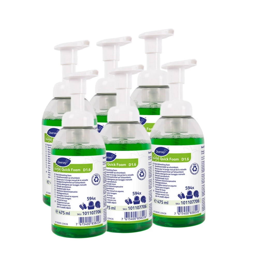 SUMA Liquide vaisselle à la main Quick Foam D1.6, 6 x 475 ml