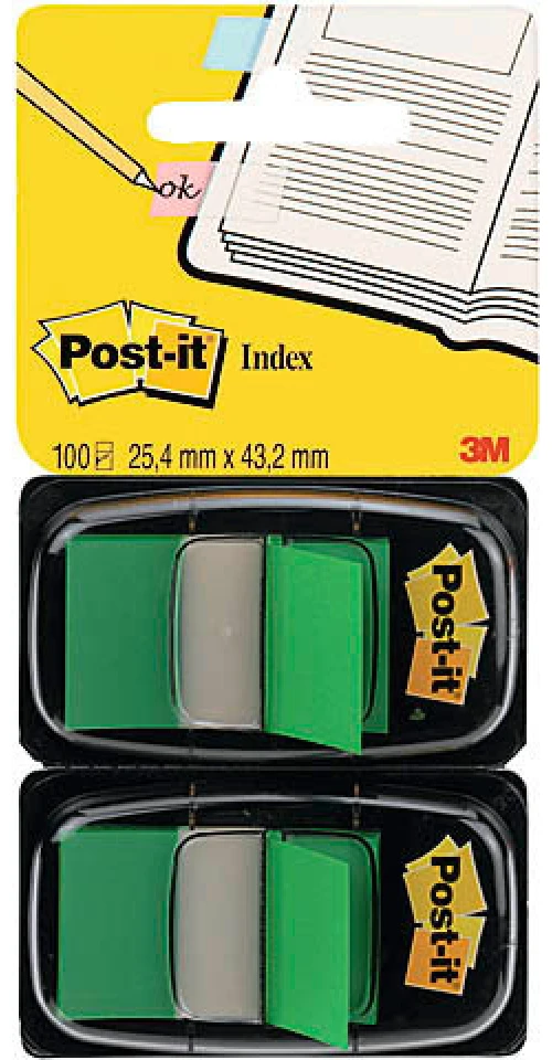 Post-it Index Haftstreifen grün, Pack à 2 x 50 Stück