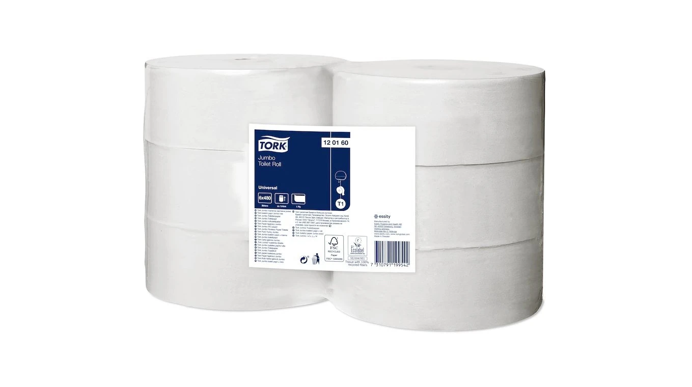 TORK WC-Papier Universal Jumbo Maxi 1-lagig, 6 Rollen