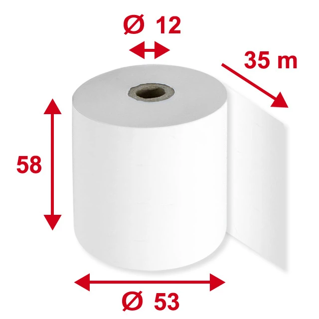 Rouleaux thermiques 58 mm x 35 m, 5 pièces