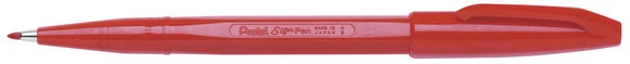 Pentel SignPen Stylo fibre 0,8 mn à 2,0 mm, encre rouge