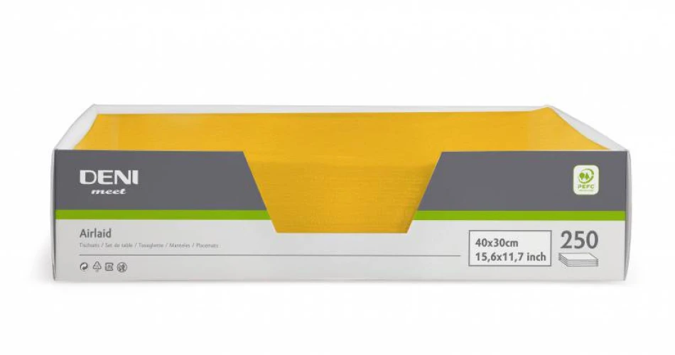DENI meet Sets de table Airlaid, gris, 30x40cm