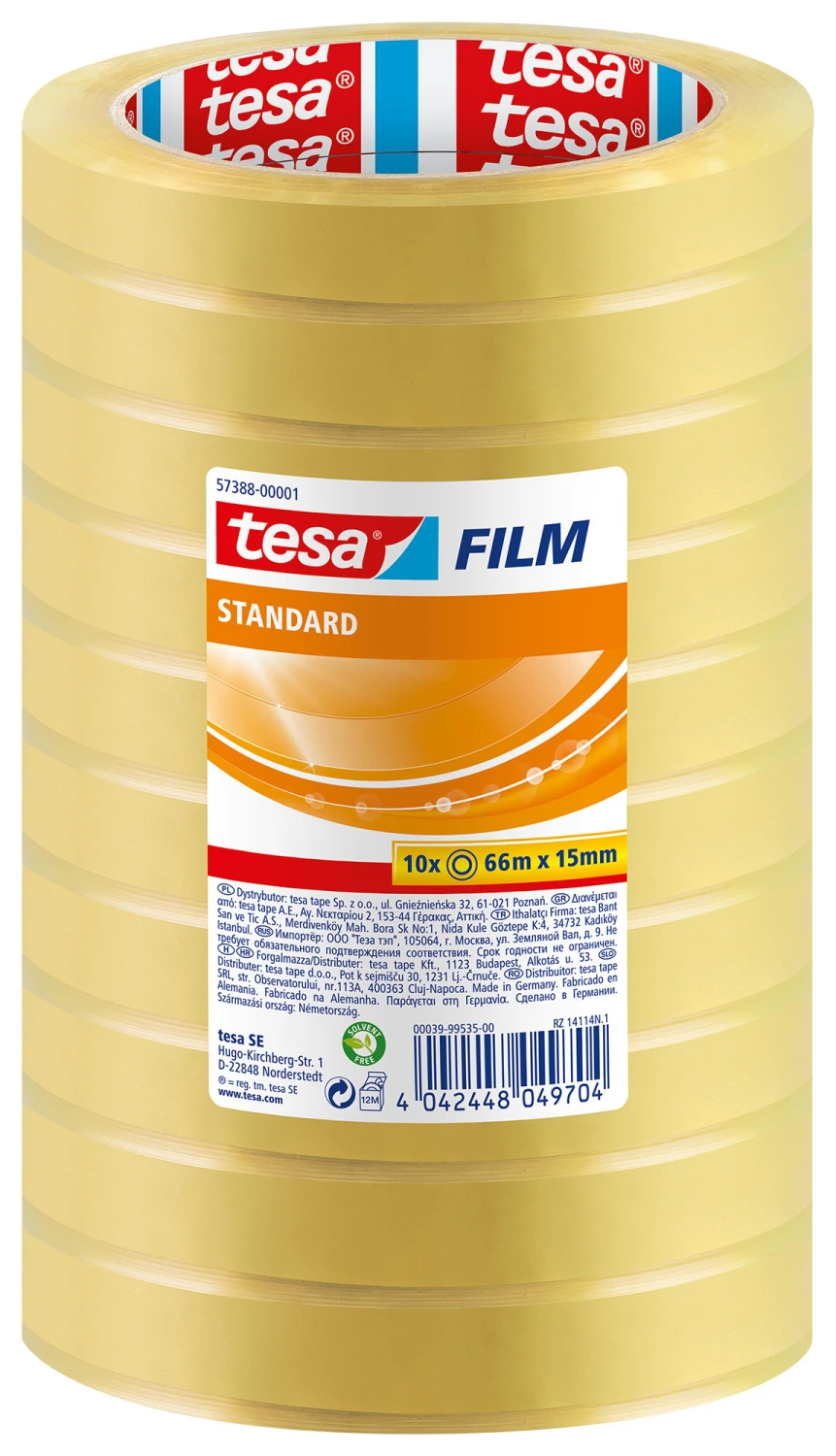 TESA Ruban adhésive Standard 33 m x 15 mm (10x)