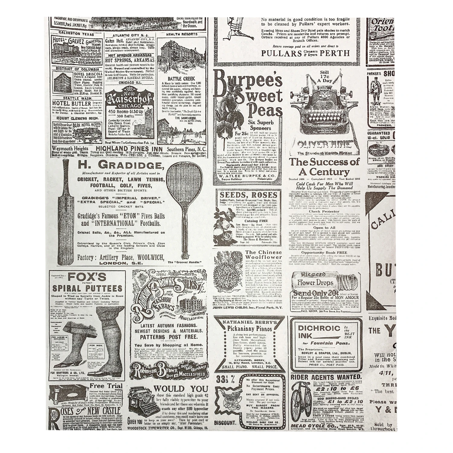Papier d'emballage alimentaire "Times" 1'000 pièces