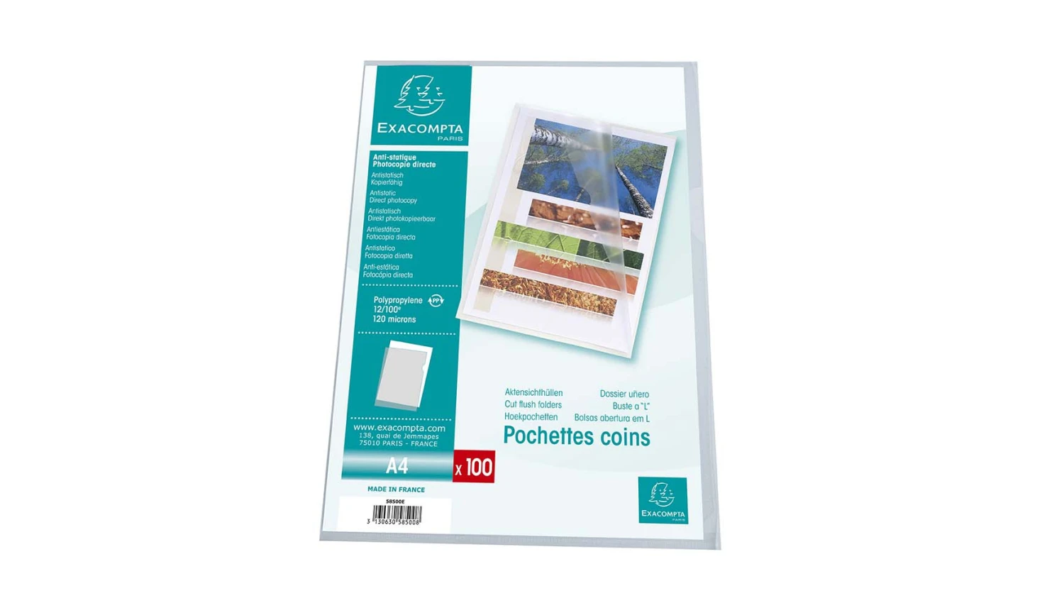 Exacompta Chemises transparentes A4 - 22 x 31 cm