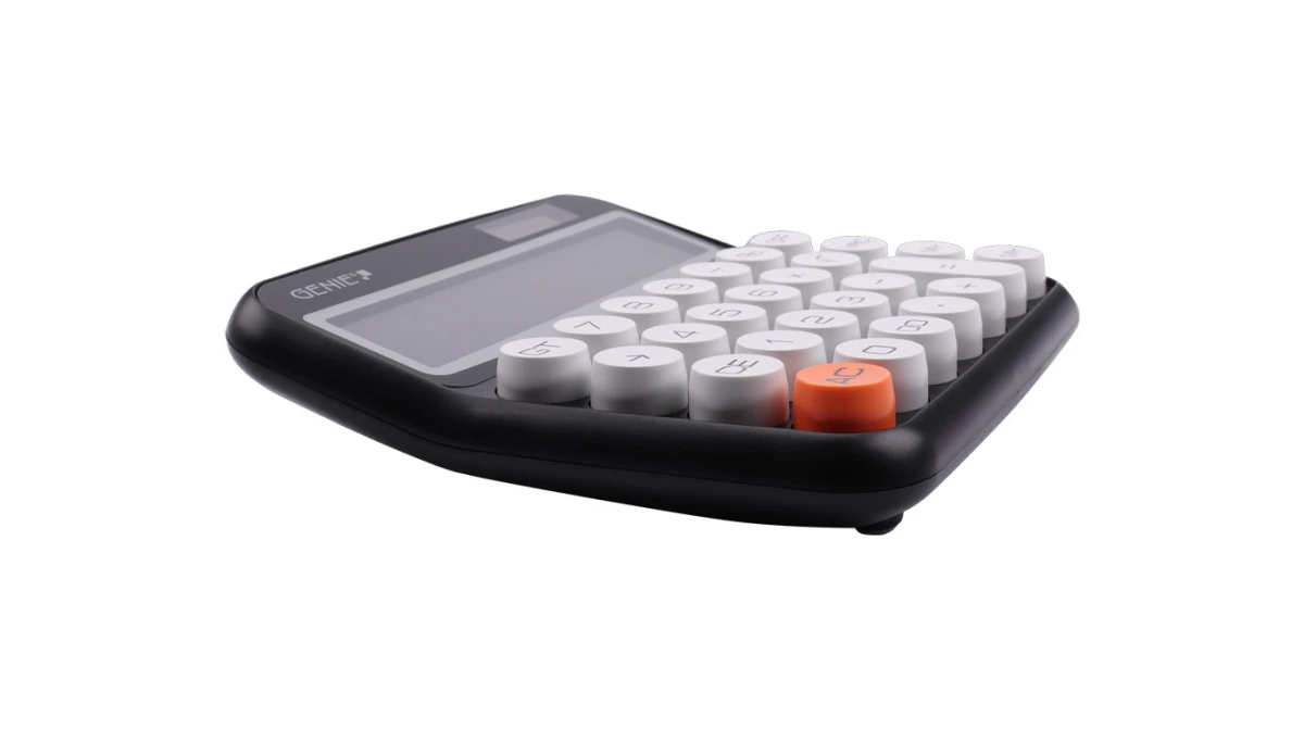 GENIE Calculatrice de bureau 612 BK Dual-Power (solaire et batterie)