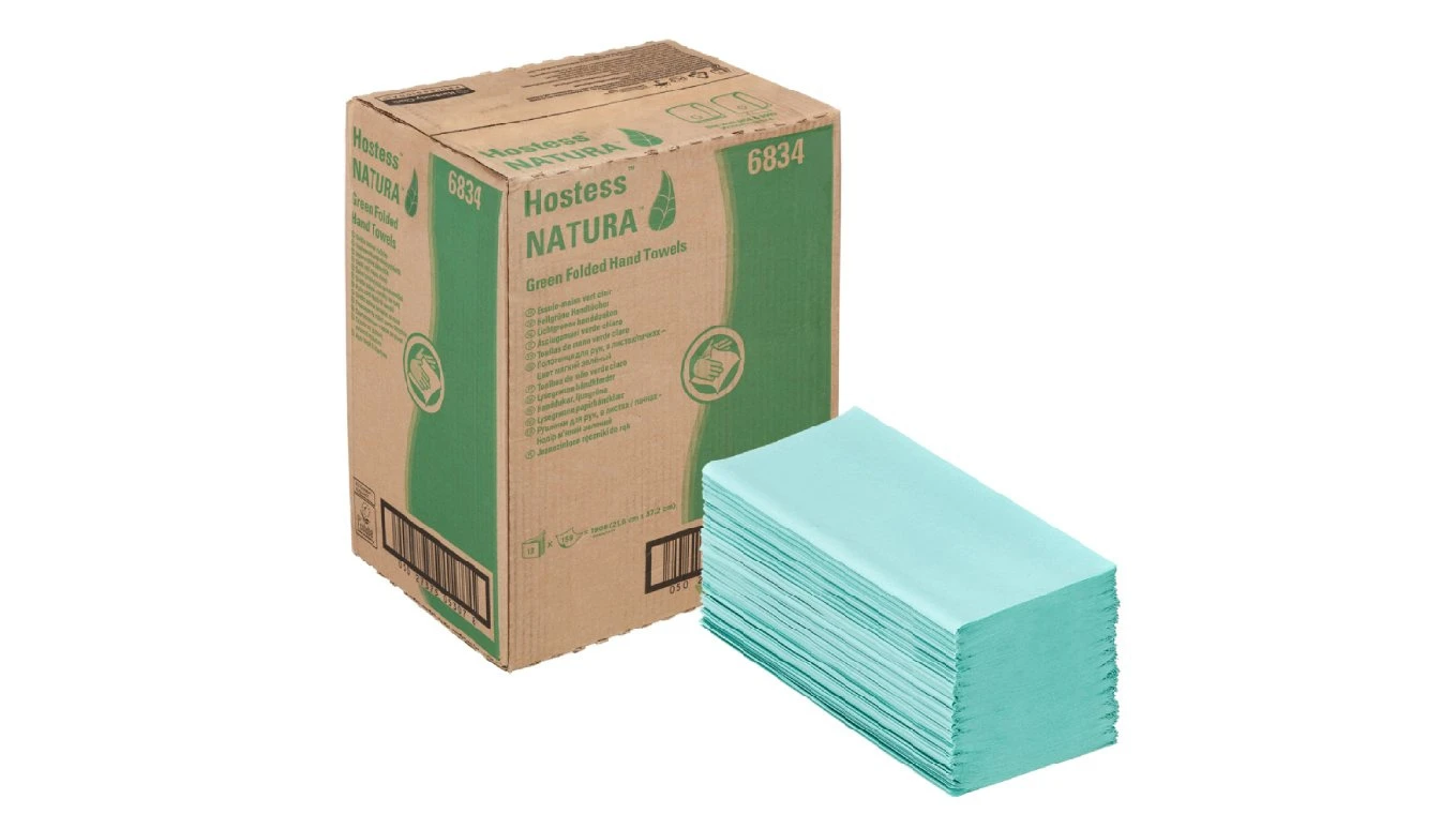 KIMBERLY-CLARK Essuie-mains en papier Hostess Natura pliage Z, 1 couche, vert