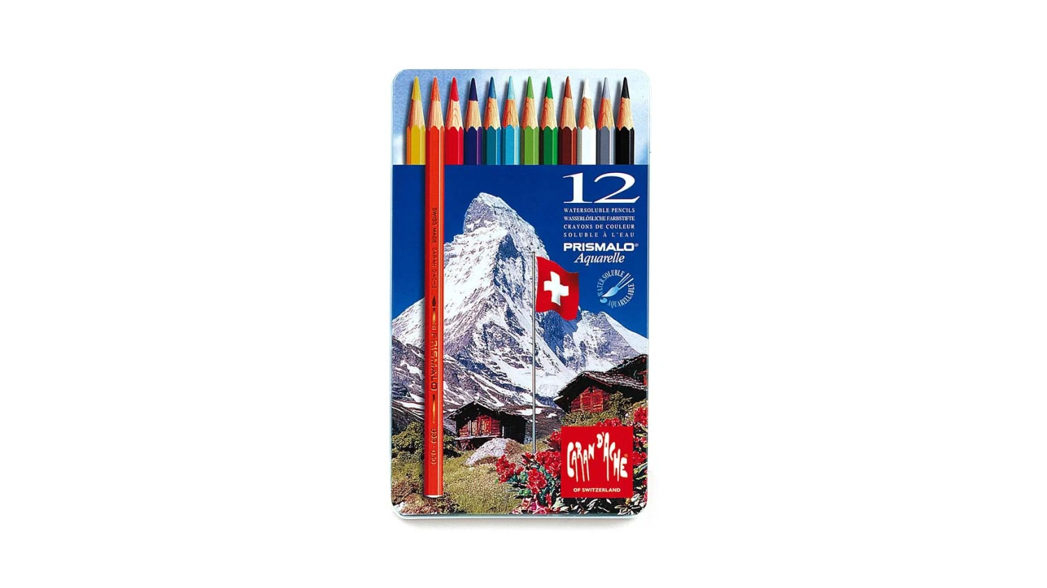 CARAN D'ACHE crayons de couleur Prismalo 3mm, 12 pcs.