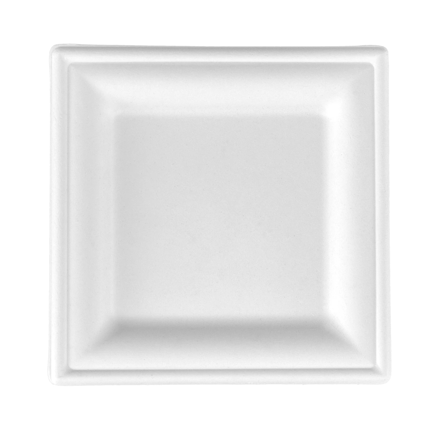 Assiettes jetables carrées, 125 pièces