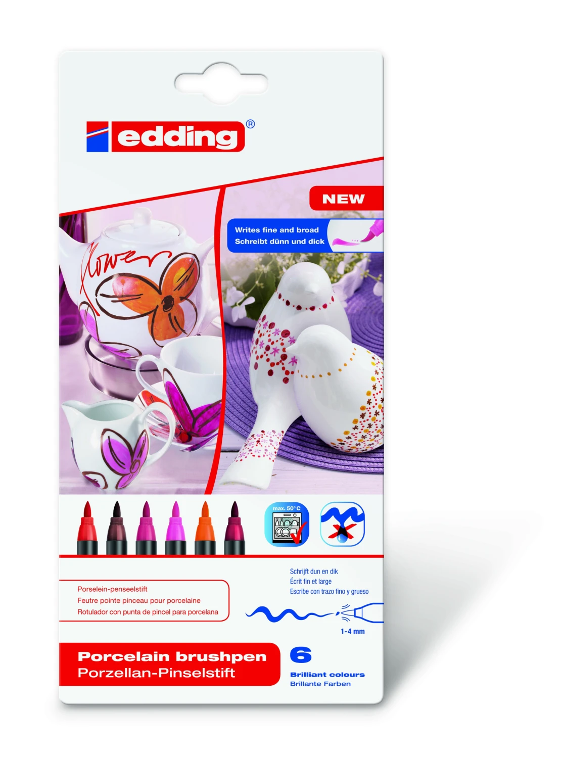 EDDING Porzellanmarker 4200 1-4 mm - 6 Warm Colours