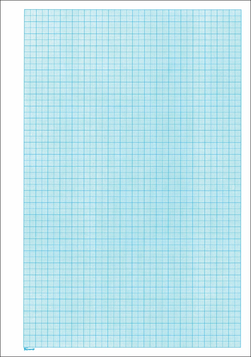 Bloc papier millimètré, blanc, Favorit No 1776 a