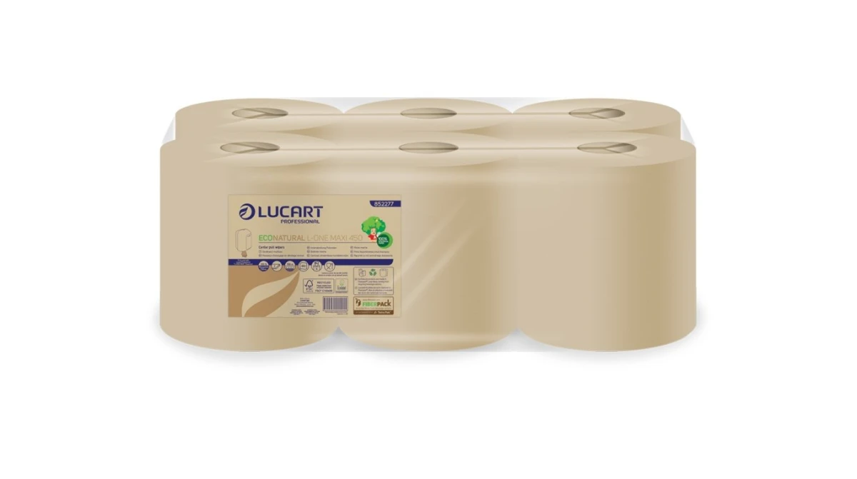 LUCART Rouleau de nettoyage EcoNatural L-One Maxi 2 couches, 6 rouleaux