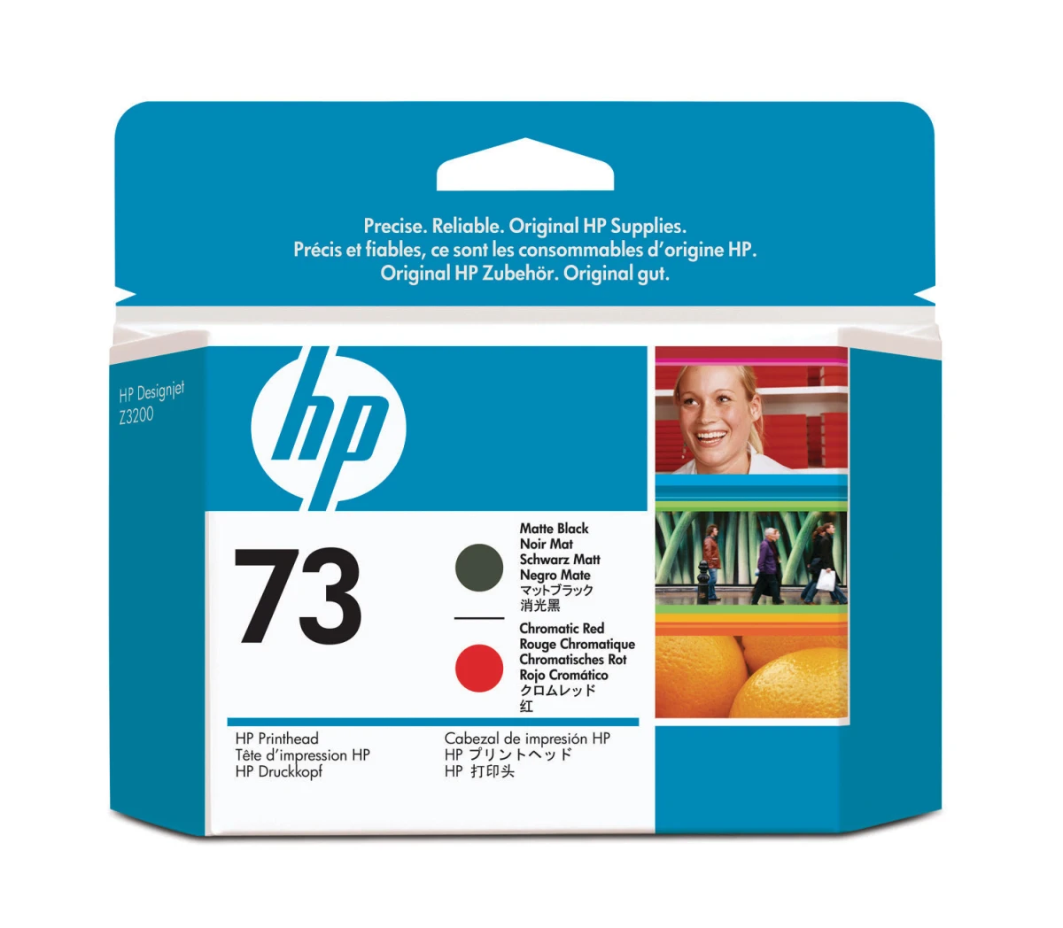 HP 73 Tête d'impression noir mat + rouge