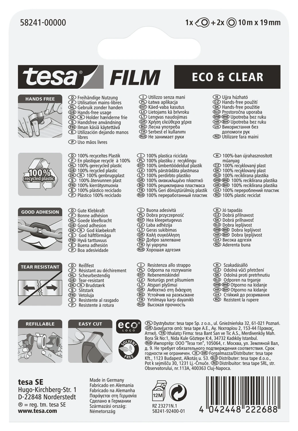 TESA Ruban eco&clear Mini 19mmx10m