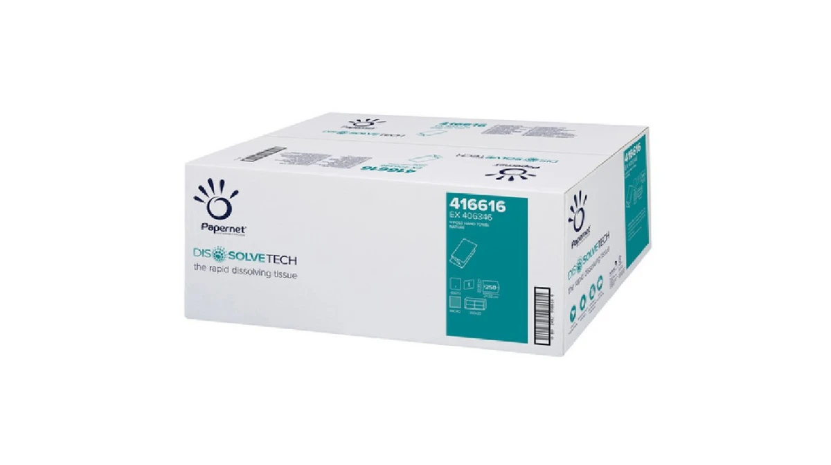 PAPERNET Essuie-mains en papier DissolveTech pliage V, 1 couche, blanc
