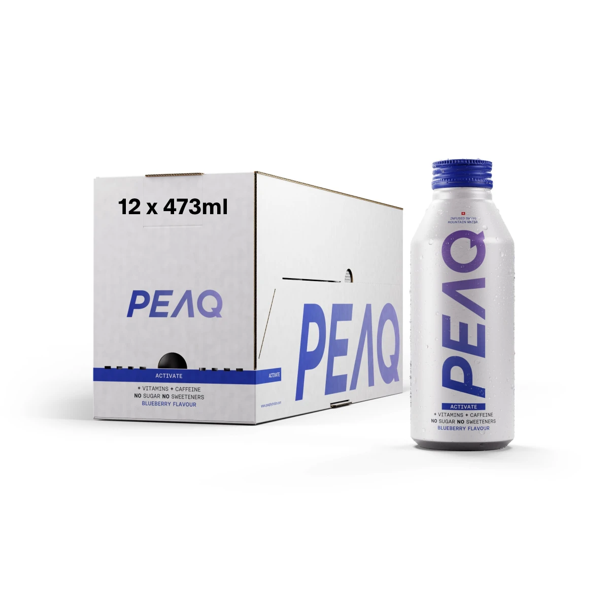 PEAQ Activate Blueberry bouteille aluminium 12 x 473 ml