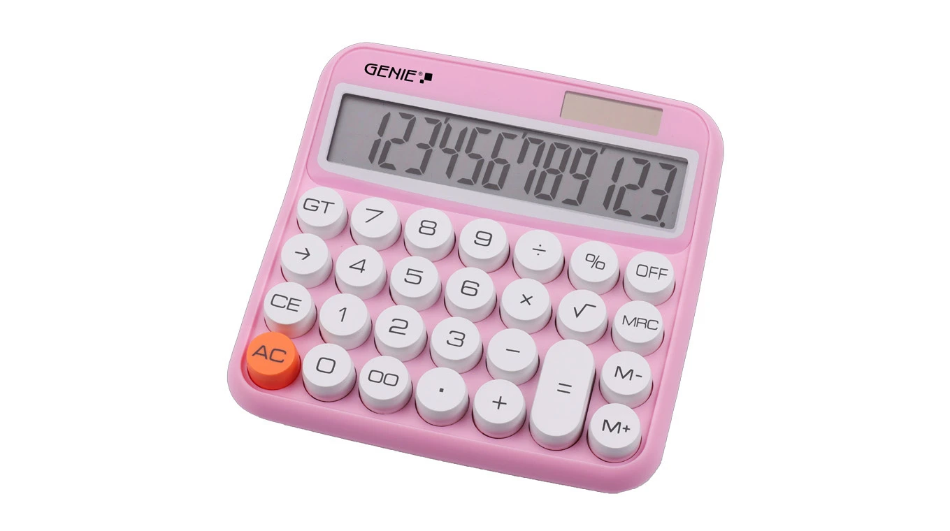 GENIE Calculatrice de bureau 612 P Dual-Power (solaire et batterie)