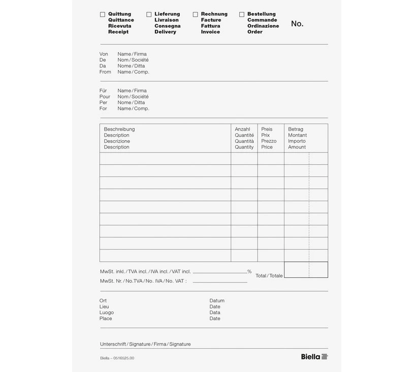 BIELLA Copy Bloc multi-usages A5, 50 feuillets