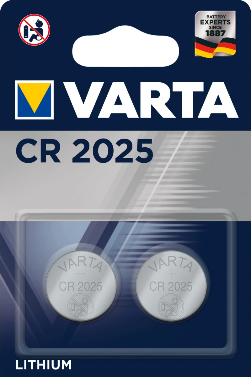 VARTA Pile bouton Lithium CR2025 - 2 pcs.