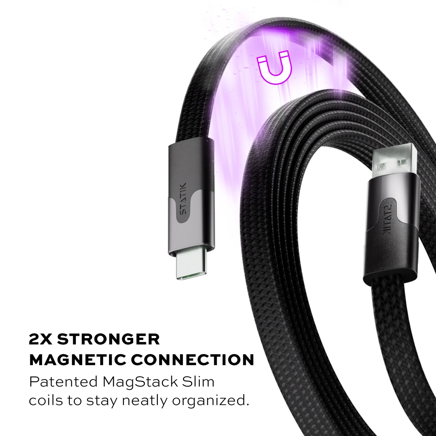 STATIK MagStack Slim USB-A zu C Kabel, 1m
