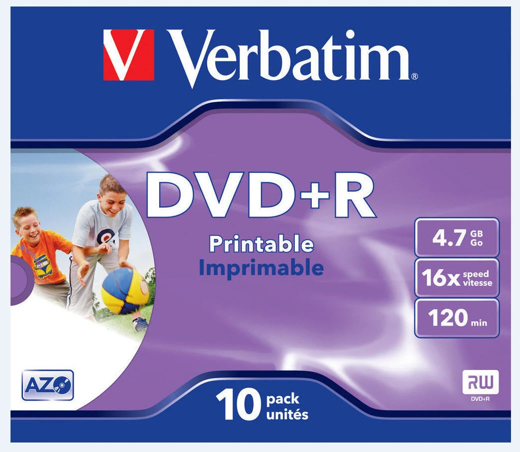 Verbatim DVD+R AZO 4.7GB Imprimable