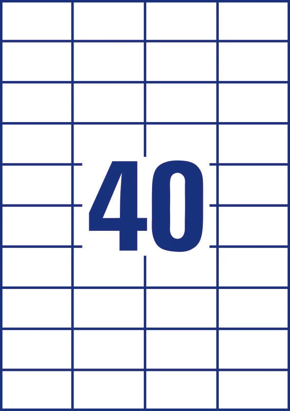 AVERY ZWECKFORM 3651-200 Etiketten, 52.5 × 29.7 mm, 200 + 20 Blatt