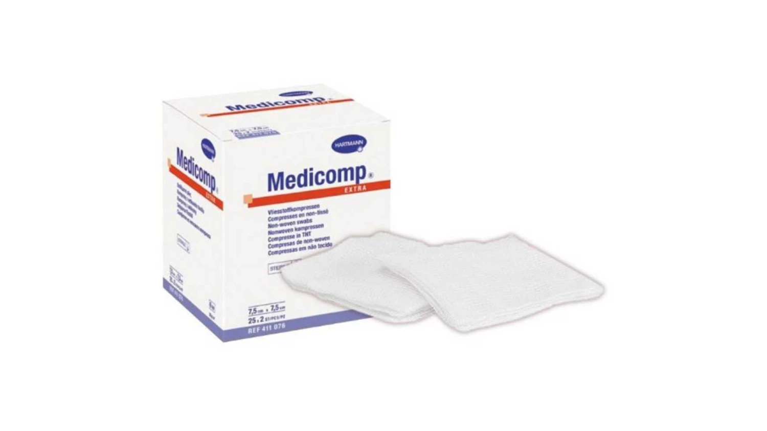 MEDICOMP Compresses non-tissé 6 plis 50 pièces