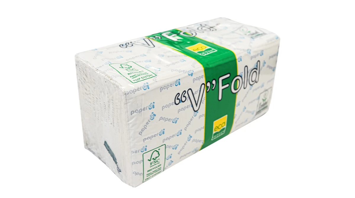 ECOGREEN Essuie-mains en papier pliage V, 2 couches, blanc