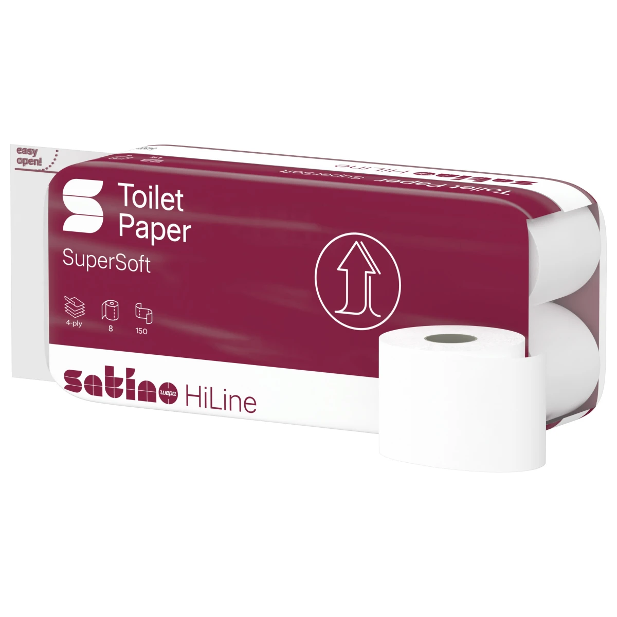 SATINO  Papier hygiénique HiLine 4 couches, 8 rouleaux