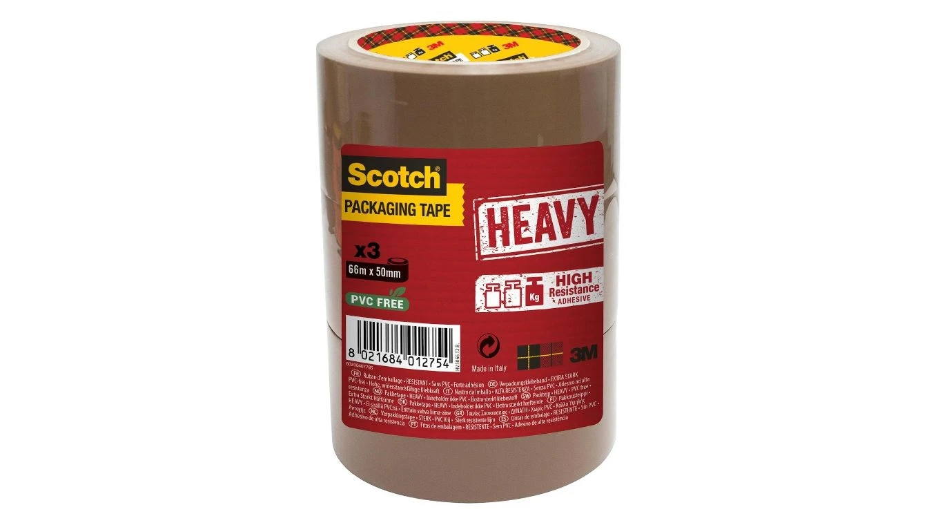 SCOTCH Heavy ruban d'emballage brun 50mmx66m, 3 pcs.