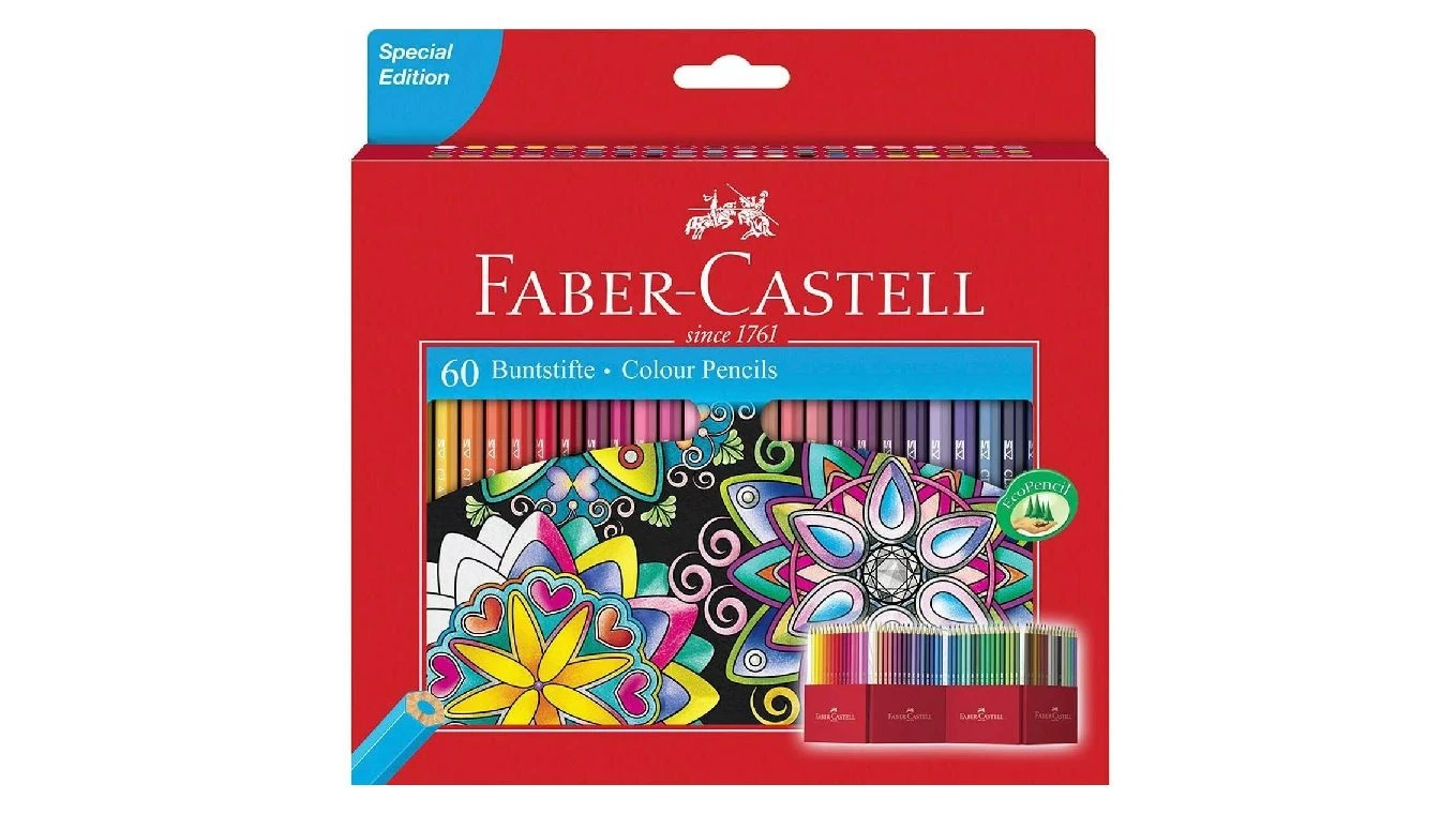 FABER-CASTELL Crayon de couleur Castle 60 pcs, Set
