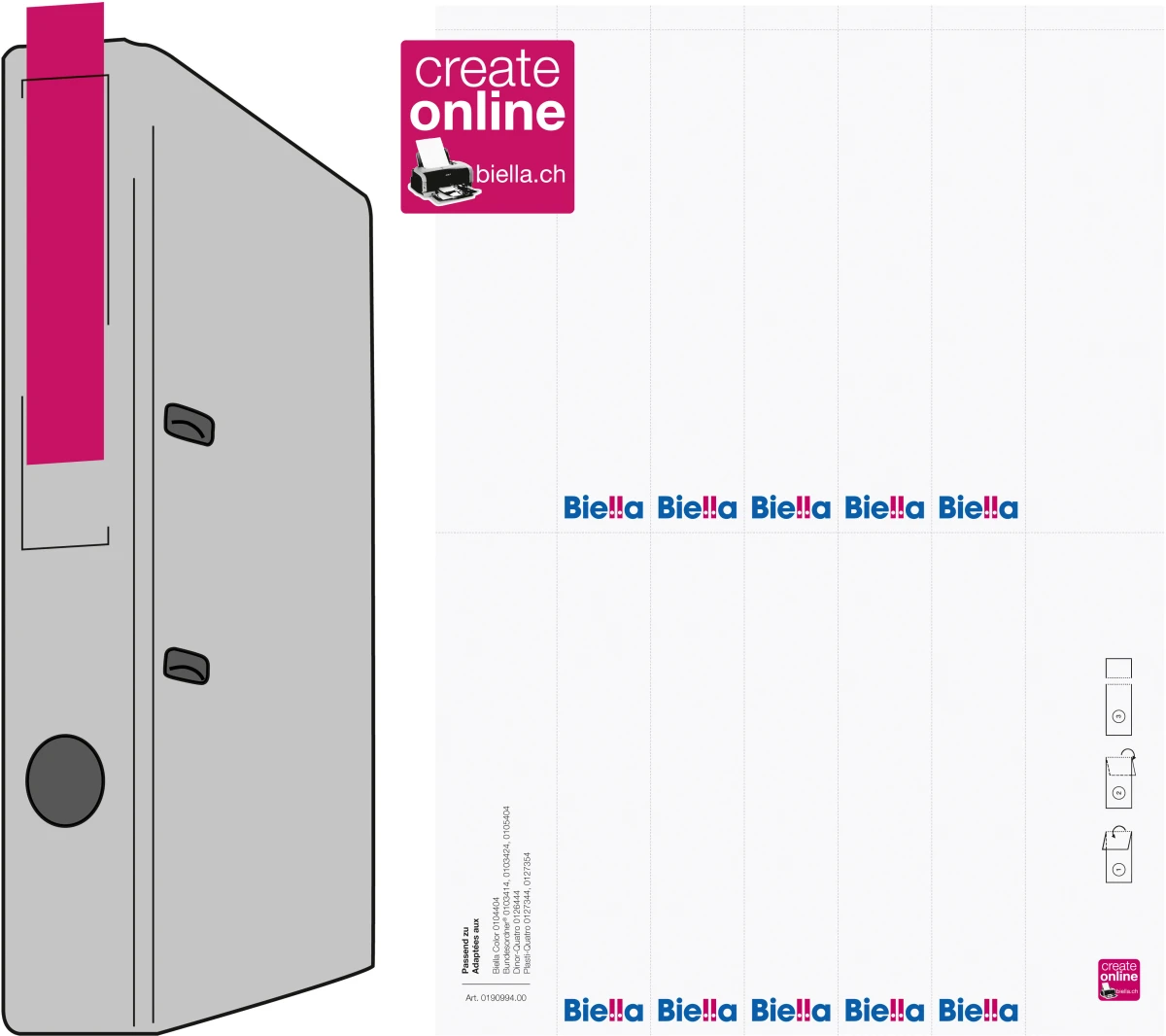 BIELLA Etiquettes dorsales 27x145mm