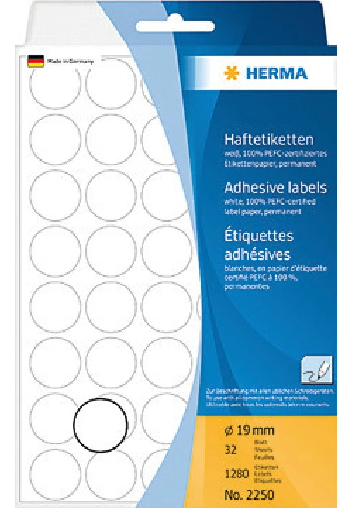 HERMA 2250 Etiketten, 32 Blatt, 1280 Stück