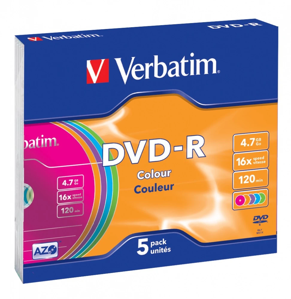 Verbatim 5-packDVD-R AZO 4.7 GB - Matte Oberfläche