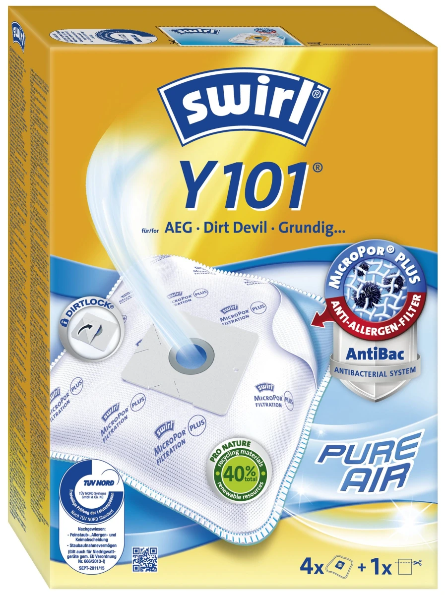 SWIRL Sac aspirateur Y 101 EcoPor 4 pièces