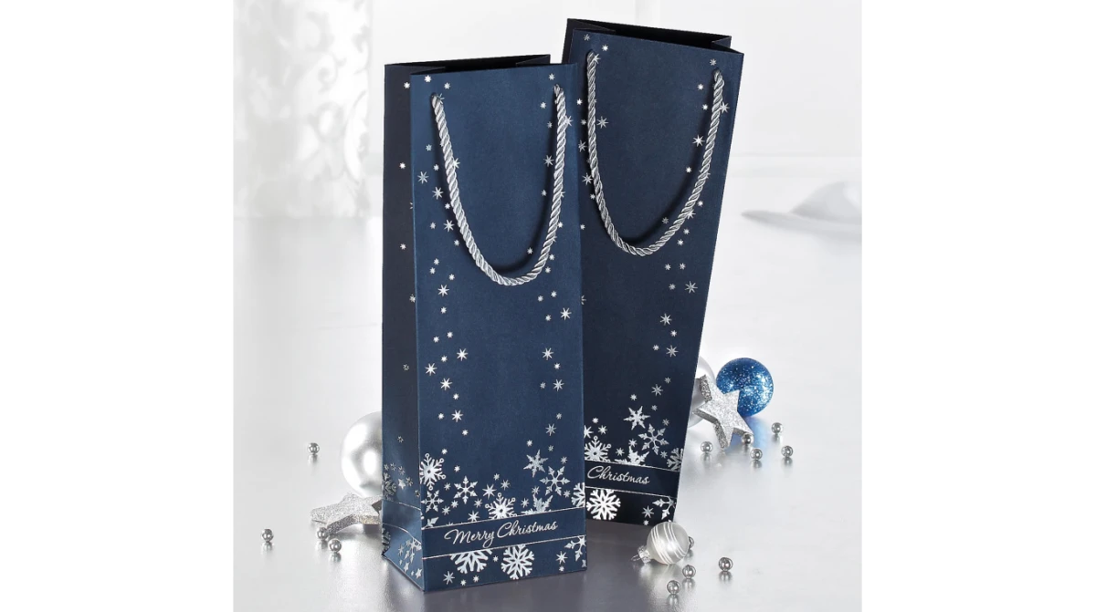 Geschenktaschen "Schneeflocken" mit Silberprägung