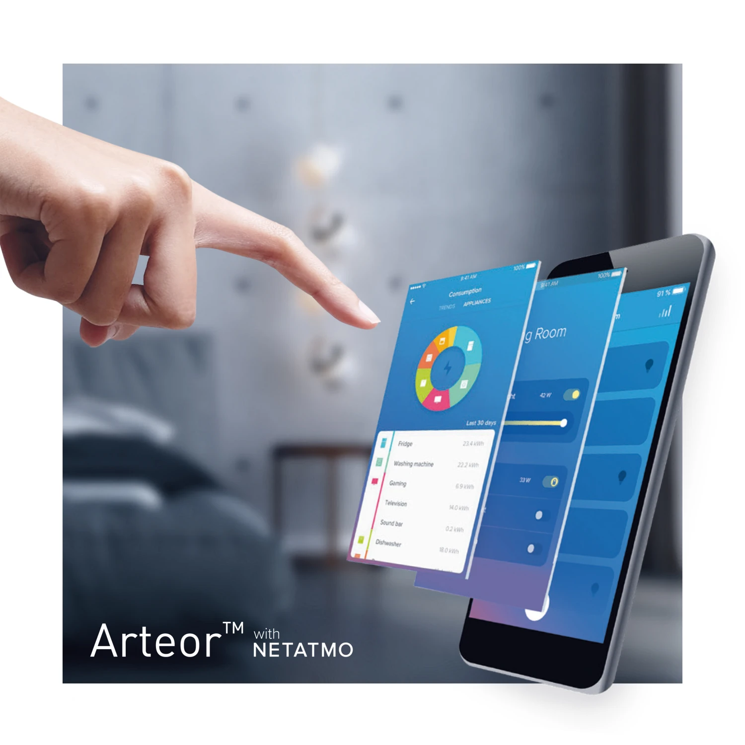Legrand Arteor with Netatmo Funk-Wandsender