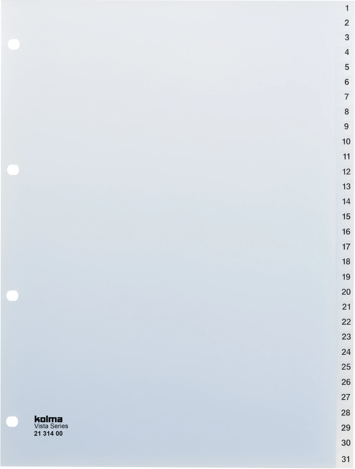 KOLMA Zahlenregister Vista 1 - 31