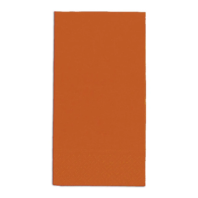 Servietten orange, 2-lagig, 33 x 33 cm, 1/8 Kopffalz, randgeprägt, Pack à 100 Stück
